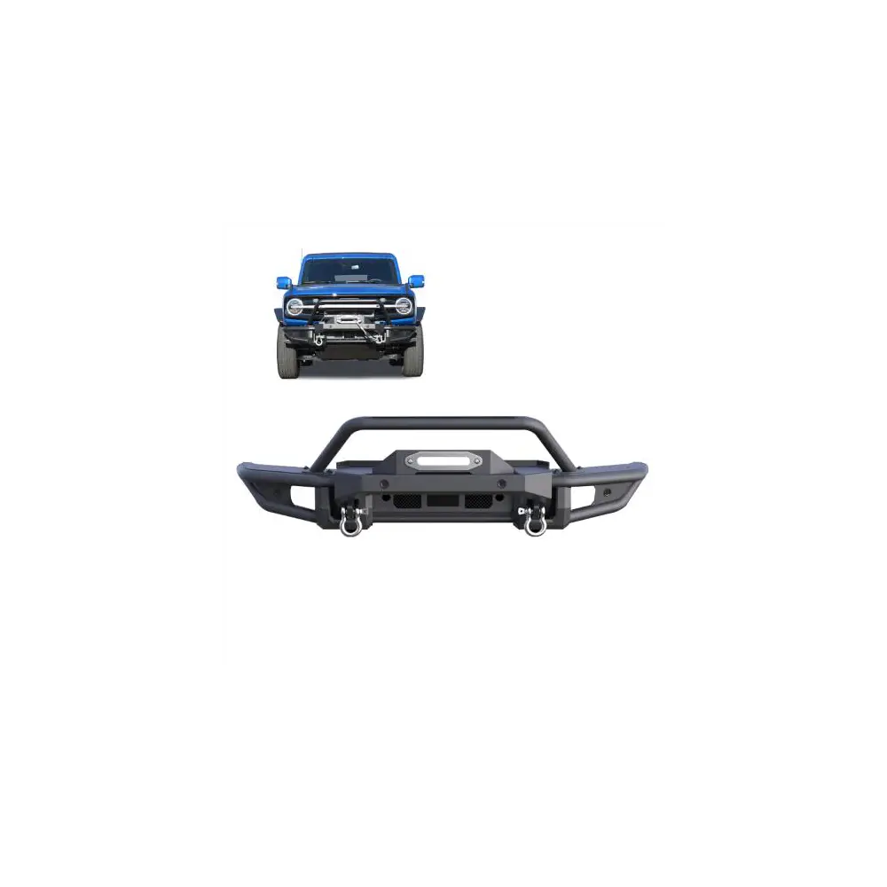 Armour Tubular HD Front Bumper - Matte Black Steel - BLKAFB-FB22HD